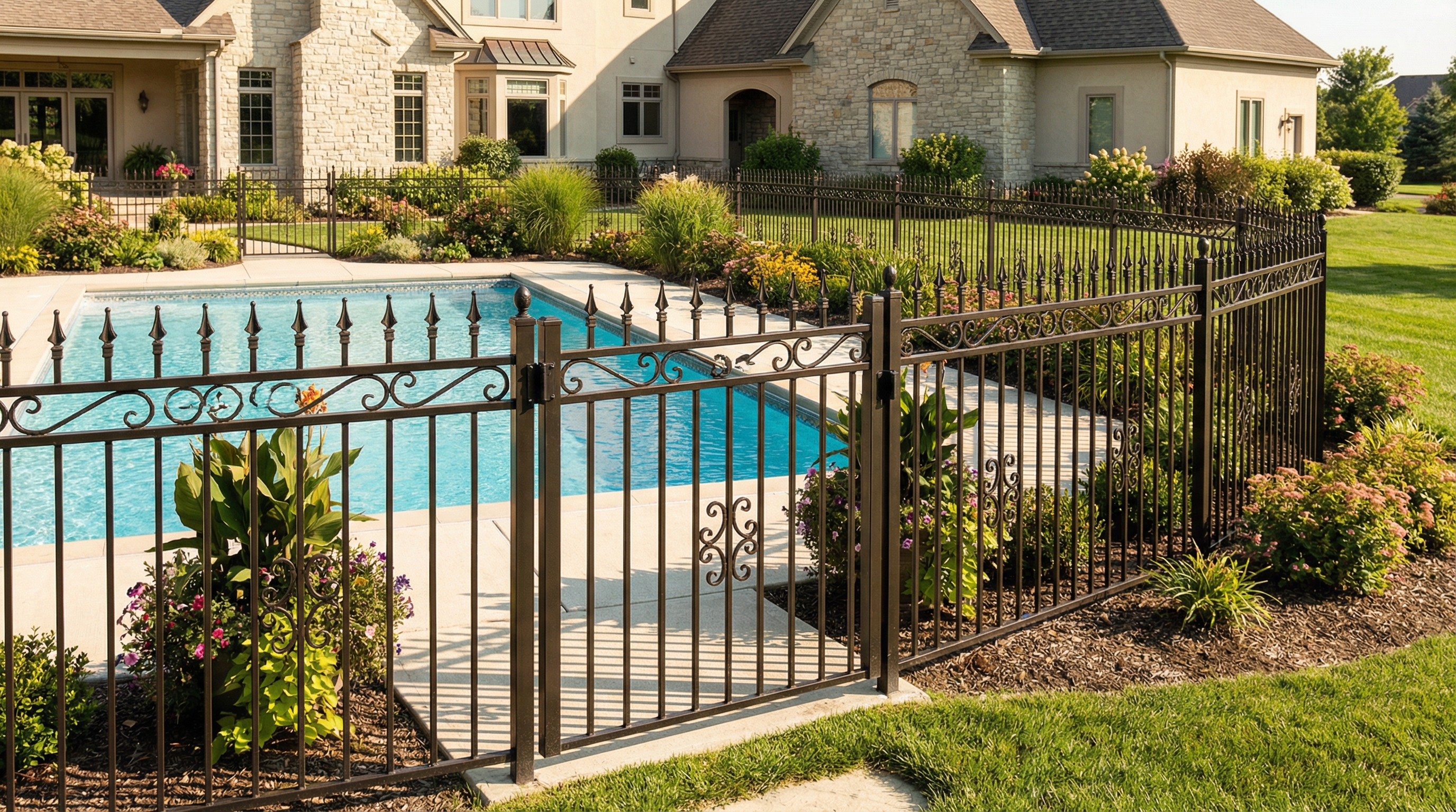 Pool with professional fencing installation in Greater Cincinnati