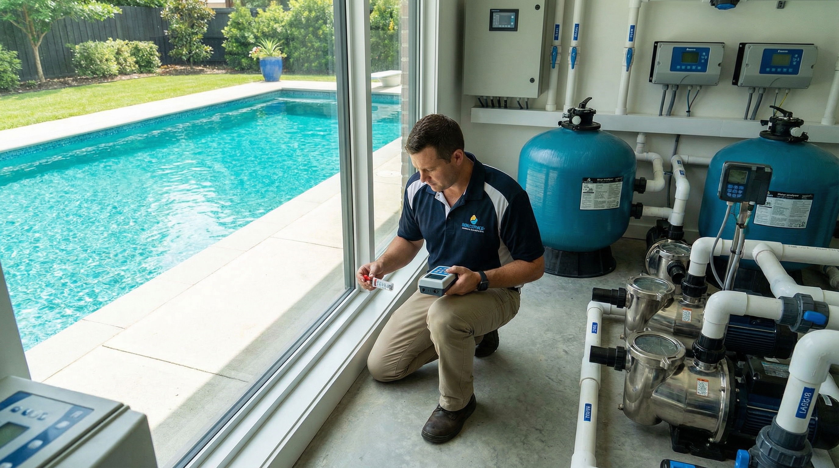 Pool maintenance equipment for keeping water clean and clear