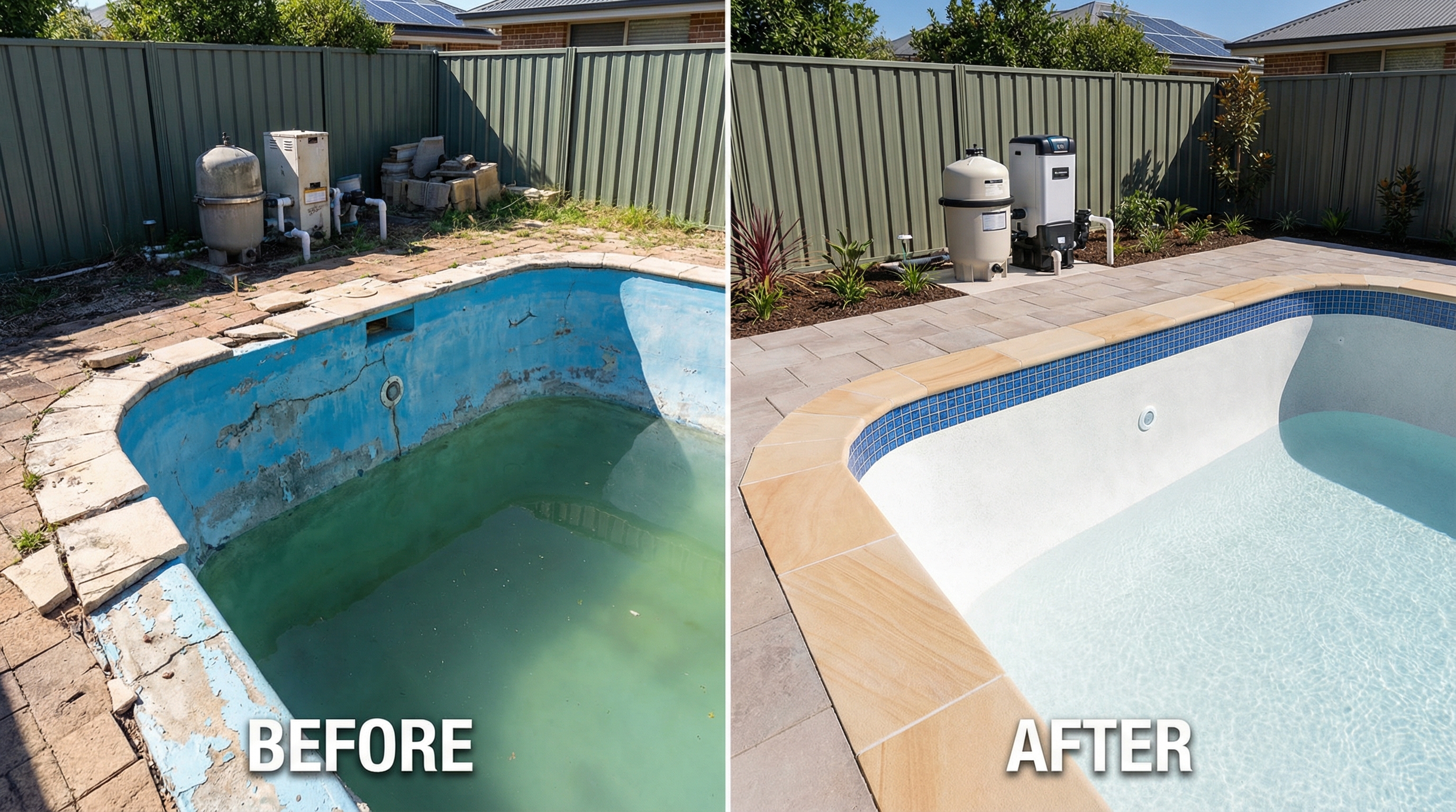 Restored pool with modern finishes in Greater Cincinnati
